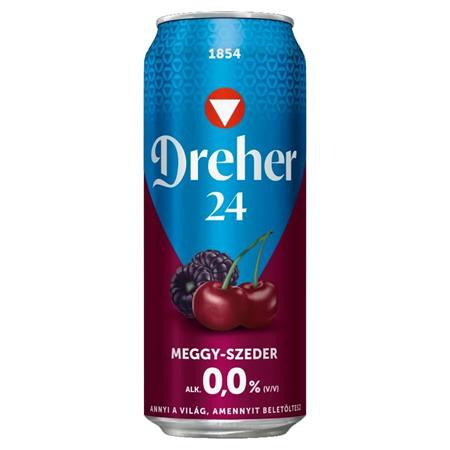 DREHER Alkoholmentes sör, 0,5 l, dobozos, DREHER "24", meggy-szeder