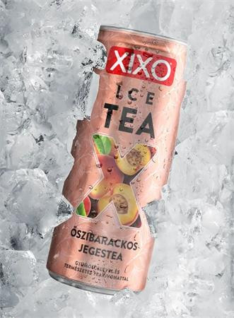 XIXO Üdítőital, szénsavmentes, 250 ml, XIXO "Ice Tea", őszibarackos jegestea