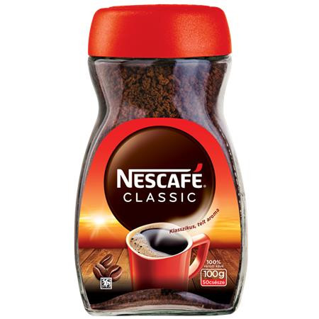 NESCAFE Instant kávé, 100 g, üveges, NESCAFÉ "Classic"