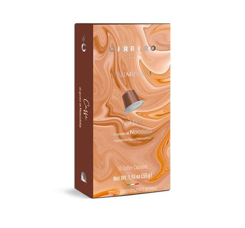 CARRARO Kávékapszula, Nespresso® kompatibilis, 10 db, CARRARO, mogyoró
