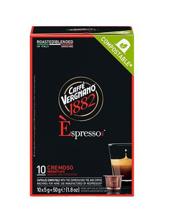 CAFFÉ VERGNANO Kávékapszula, Nespresso® kompatibilis, 10 db, CAFFÉ VERGNANO "Espresso Cremoso"