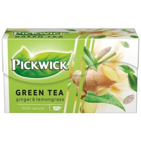 PICKWICK Zöld tea, 20x1,5 g, PICKWICK, gyömbér-citromfű