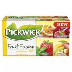   PICKWICK Gyümölcstea, 20x1,75 g, PICKWICK "Fruit Fusion Variációk Sárga", narancs, eper, meggy, mangó