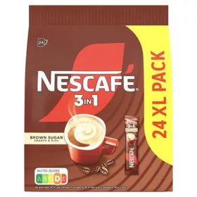   NESCAFE Instant kávé stick, 24x16,5 g, NESCAFÉ, 3in1, barna cukorral