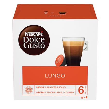 NESCAFE DOLCE GUSTO Kávékapszula, 16 db,  NESCAFÉ DOLCE GUSTO "Caffé Lungo"