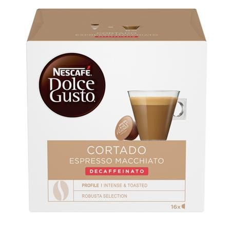 NESCAFE DOLCE GUSTO Kávékapszula, 16 db,  NESCAFÉ DOLCE GUSTO "Cortado", koffeinmentes