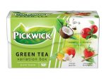   PICKWICK Zöld tea, 20x1,5 g, PICKWICK "Zöld tea Gyümölcsös Variációk", kókusz, vörösáfonya, eper-citromfű, mangó-jázmin