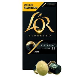   JACOBS DOUWE EGBERTS Kávékapszula, Nespresso® kompatibilis, 10 db, JACOBS DOUWE EGBERTS "L'OR Ristretto"