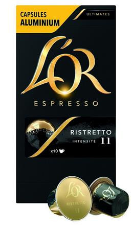 JACOBS DOUWE EGBERTS Kávékapszula, 10 db, JACOBS DOUWE EGBERTS "L'OR Ristretto"