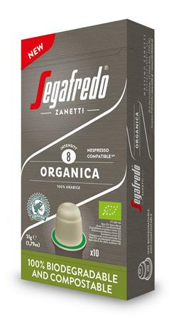SEGAFREDO Kávékapszula, 10 db, SEGAFREDO Organica  - Nespresso® kompatibilis biológiailag lebomló kapszula