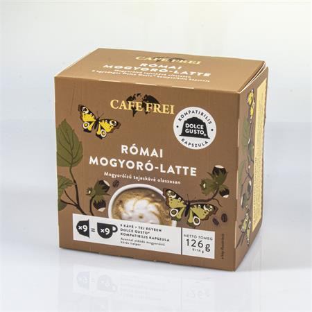 CAFE FREI Kávékapszula, Dolce Gusto kompatibilis, 9 db, CAFE FREI "Római mogyoró-latte"