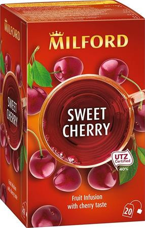 MILFORD Gyümölcstea, 20x2,5 g, MILFORD "Sweet cherry", cseresznye