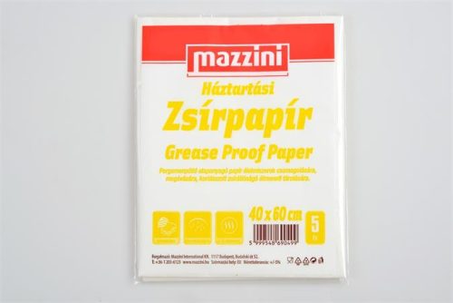 MAZZINI Háztartási zsírpapír, íves, 5 ív, 40x60 cm, MAZZINI