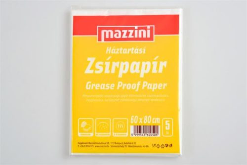 MAZZINI Háztartási zsírpapír, íves, 5 ív, 60x80 cm, MAZZINI