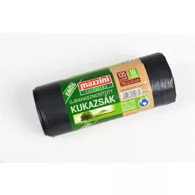   MAZZINI Szemeteszsák, újrahasznosított, erős, 135 l, 10 db,70x110 cm, 30 µ, MAZZINI, fekete