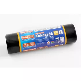   MAZZINI Nagykukazsák, extra erős, 150 l, 5 db, 80x120 cm, 40 µ, MAZZINI "Premium", fekete
