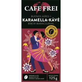   CAFE FREI Kávé, pörkölt, szemes, 125 g, CAFE FREI "Buenos Aires-i karamella" bíbor maracujával
