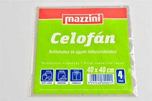 MAZZINI Celofán, 4 ív, 40x40 cm, MAZZINI