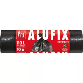  ALUFIX Szemeteszsák, extra erős, 110 l, 10 db, 70x110 cm, 33 µ, ALUFIX, fekete