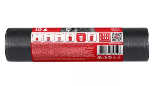 ALUFIX Szemeteszsák, extra erős, 110 l, 10 db, 70x110 cm, 33 µ, ALUFIX, fekete