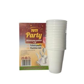 TUTI Műanyag pohár, 1 dl, 20 db, TUTI "Party"