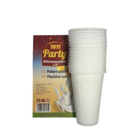TUTI Műanyag pohár, 2 dl, 20 db, TUTI "Party"