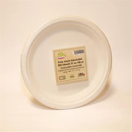 . Tányér, PLA, lebomló, 22,8 cm, 50 db, "Party"