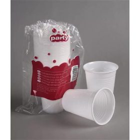 . Műanyag pohár, 2 dl, 20 db, "Party", fehér