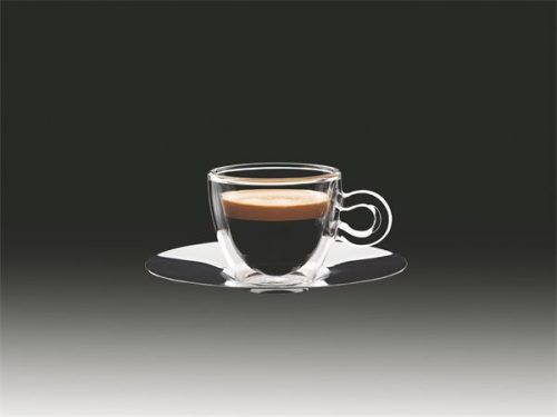 . Espresszos csésze rozsdamentes aljjal, duplafalú, 6,5cl, 2db-os szett, "Thermo"