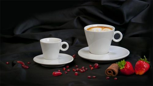 . Kávéscsésze+alj, fehér, 22cl, 6db-os szett, "CoffeeTime"