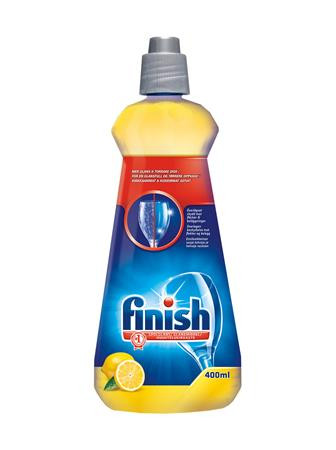 FINISH Gépi öblítőszer, 400 ml, FINISH, "Shine&Dry", citrom