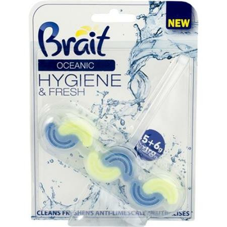 . WC tisztító blokk, 2 fázisú, 3x45 g, "Brait Hygiene and fresh", óceán