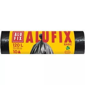   ALUFIX Szemeteszsák, 120 l, 10 db, 70x100 cm, 17 µ, ALUFIX "Economy", fekete