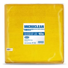   BONUS Törlőkendő, mikroszálas, univerzális, 10 db, 32x32 cm, BONUS "MicroCLEAN", sárga