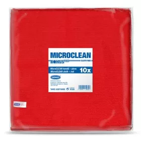   BONUS Törlőkendő, mikroszálas, univerzális, 10 db, 32x32 cm, BONUS "MicroCLEAN", piros