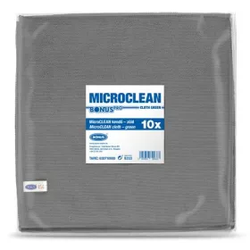   BONUS Törlőkendő, mikroszálas, univerzális, 10 db, 32x32 cm, BONUS "MicroCLEAN", szürke