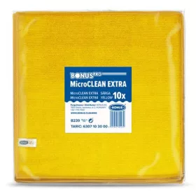   BONUS Törlőkendő, mikroszálas, univerzális, 10 db, 40x40 cm, BONUS "MicroCLEAN Extra", sárga
