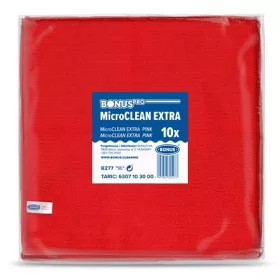   BONUS Törlőkendő, mikroszálas, univerzális, 10 db, 40x40 cm, BONUS "MicroCLEAN Extra", piros
