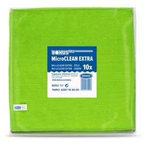   BONUS Törlőkendő, mikroszálas, univerzális, 10 db, 40x40 cm, BONUS "MicroCLEAN Extra", zöld