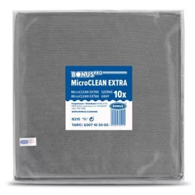   BONUS Törlőkendő, mikroszálas, univerzális, 10 db, 40x40 cm, BONUS "MicroCLEAN Extra", szürke