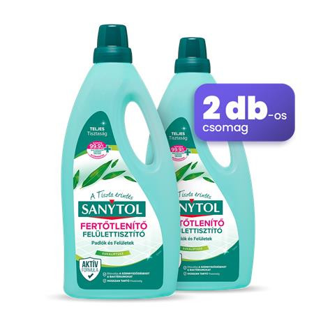 SANYTOL Felület tisztító- és fertőtlenítőszer, duopack, 2x1 l, SANYTOL, eukaliptusz
