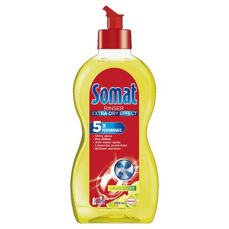 SOMAT Mosogatógép öblítő, 500 ml, SOMAT "Duo Power Experts", lemon