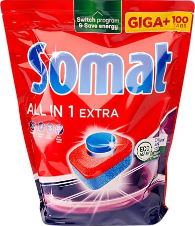 SOMAT Mosogatógéptabletta, 100 db, SOMAT "All in 1 Extra"