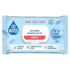   GO WIPES Toalettpapír, nedves, visszazárható tetővel, 44 db, GO WIPES "Comfort"