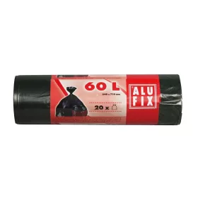   ALUFIX Szemeteszsák, 60 l, 20 db, 64x71 cm, 15 µ, ALUFIX, fekete