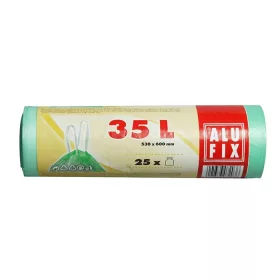   ALUFIX Szemeteszsák, zárószalagos, 35 l, 25 db, 53x60 cm, 15 µ, ALUFIX, zöld