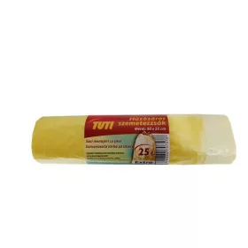   TUTI Szemeteszsák, zárószalagos, 25 l, 20 db, 50x55 cm, 14 µ, TUTI, sárga