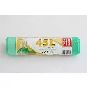   ALUFIX Szemeteszsák, zárószalagos, 45 l, 20 db, 60x60 cm, 14 µ, ALUFIX, "Prémium", zöld