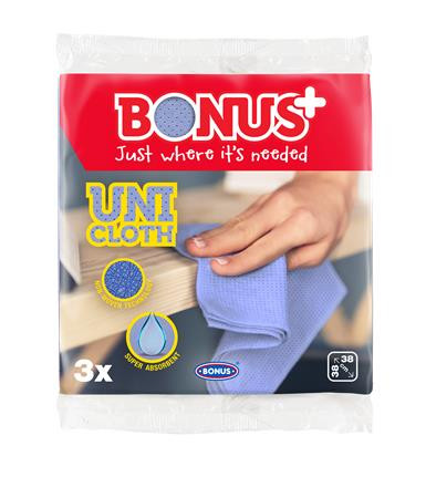 BONUS Törlőkendő, univerzális, perforált, 3 db BONUS "Uni Cloth"