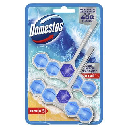 DOMESTOS WC frissítő blokk, 2 db-os, DOMESTOS "Power 5", óceán